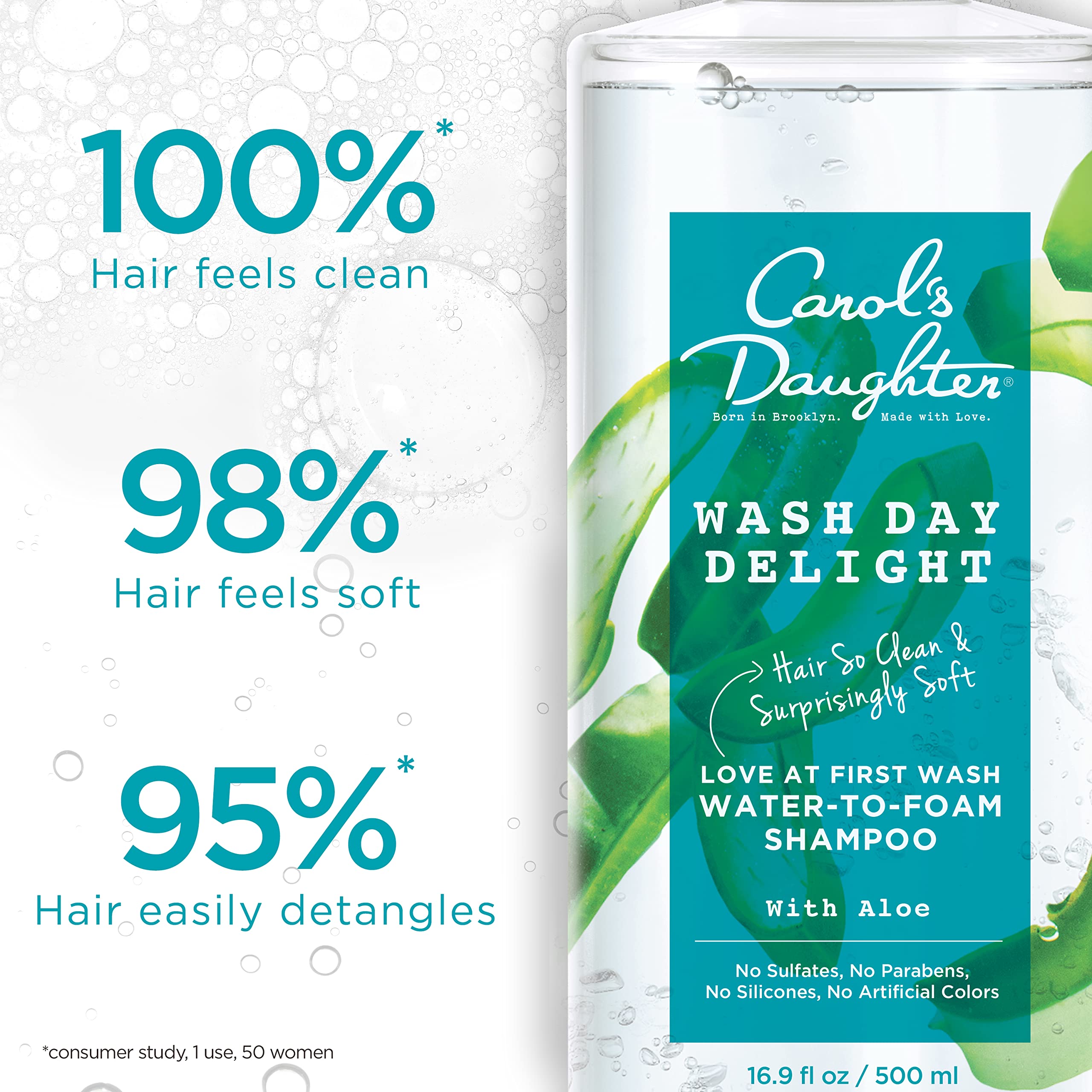 Carol's Daughter label ingredients closeup emphasizing aloe and micellar technology
