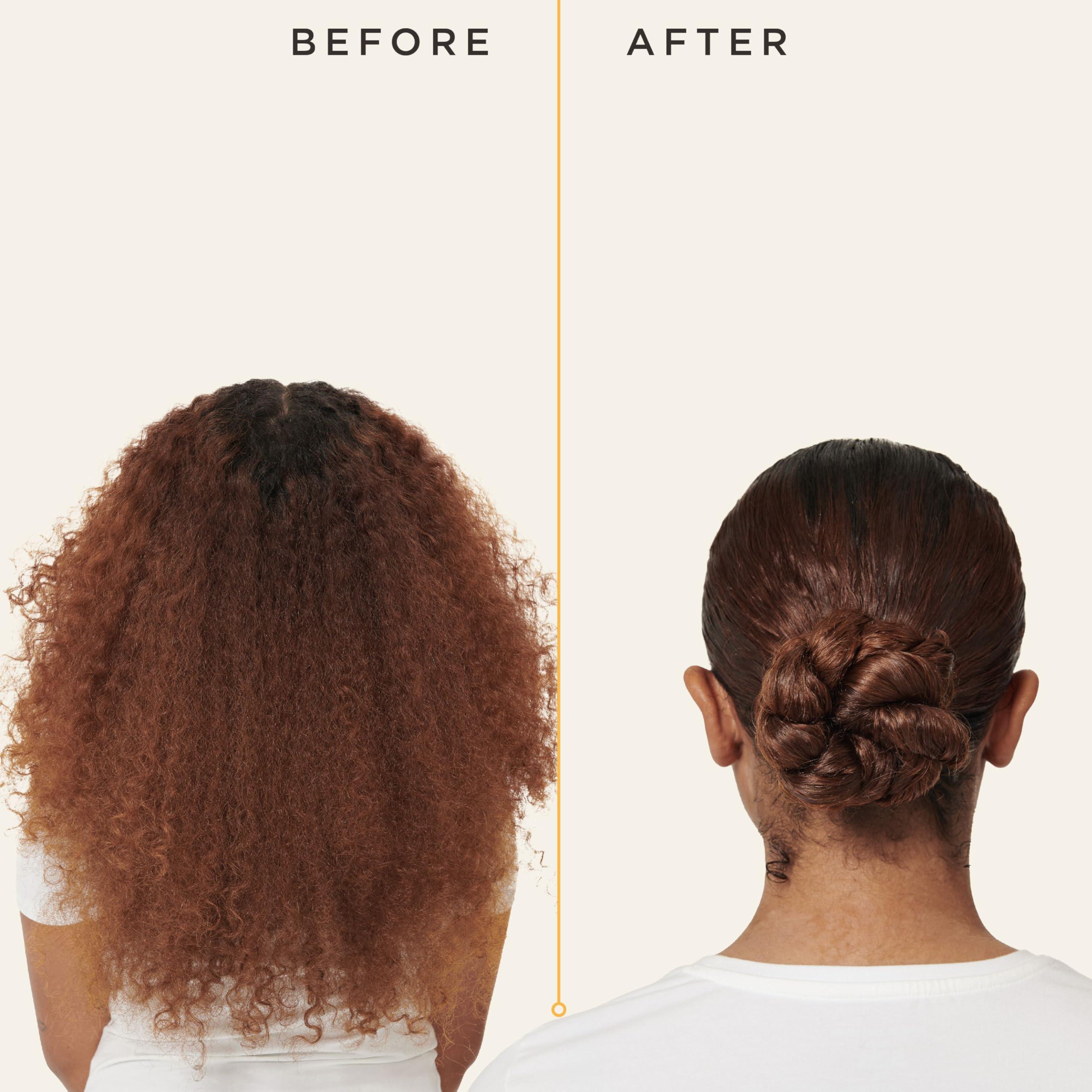 Carol's Daughter applying balm to ponytail for smooth, long-lasting hold