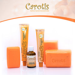 CAROTÏS product label and ingredient list highlighting alpha arbutin benefits