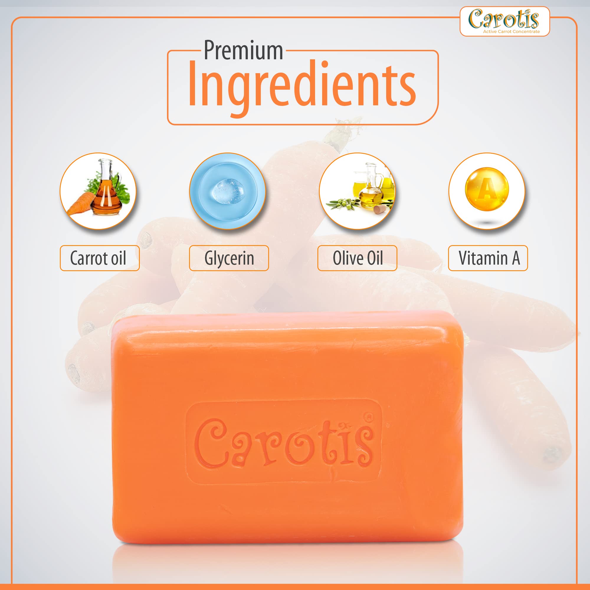 CAROTÏS soap close-up texture highlighting smooth creamy surface