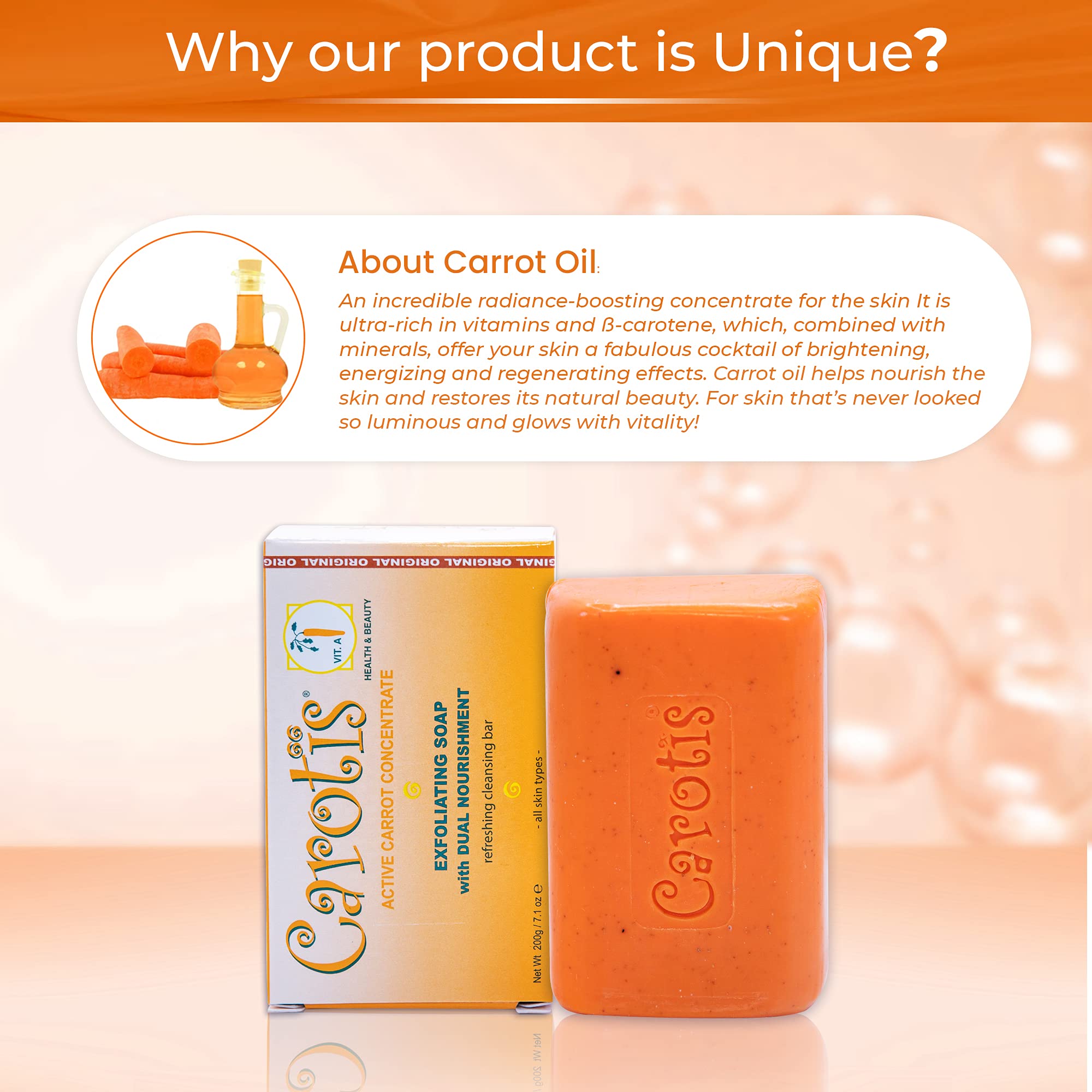 CAROTÏS wheat-germ and carrot oil ingredients highlighting nourishing benefits