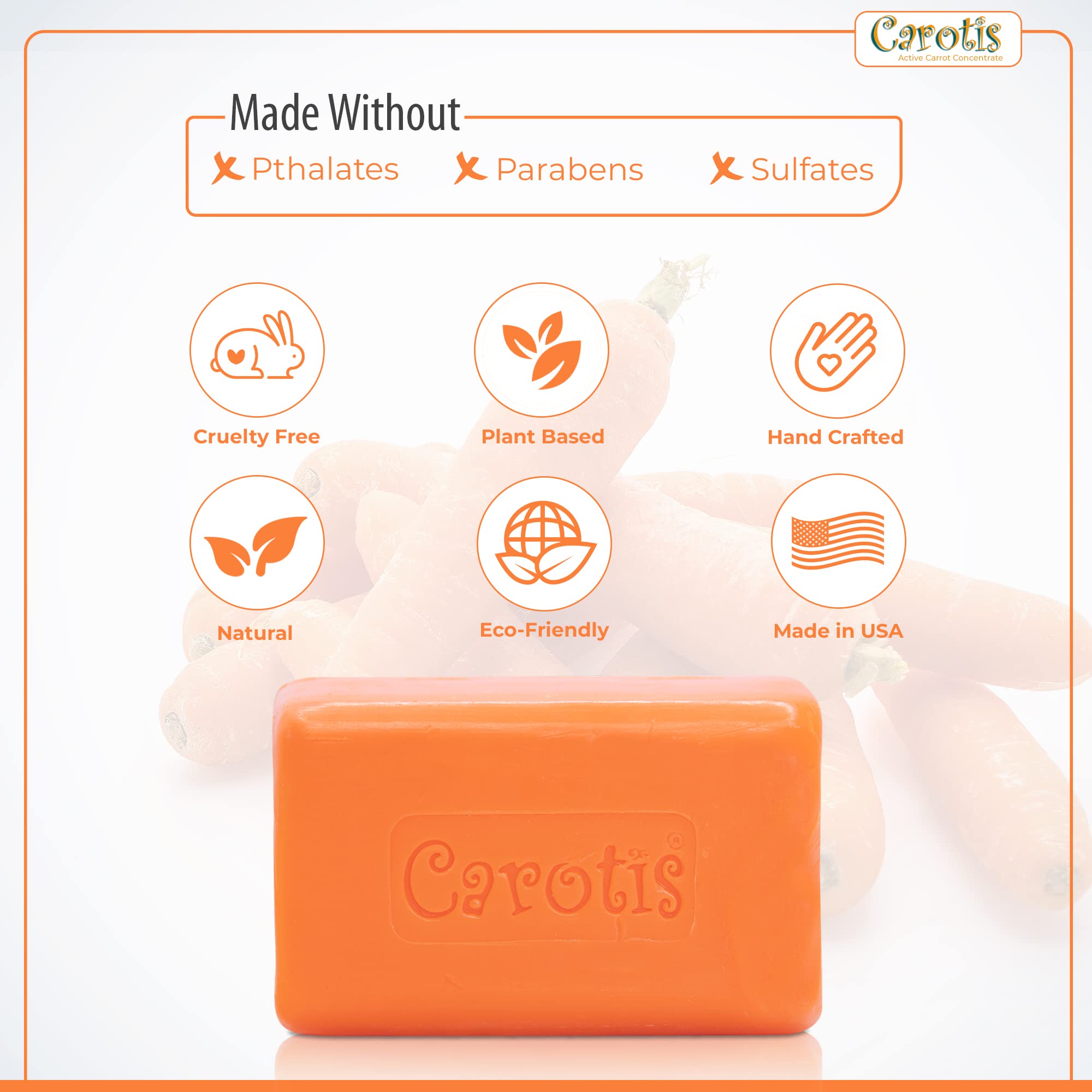 CAROTÏS soap lather in hands demonstrating gentle cleansing benefit