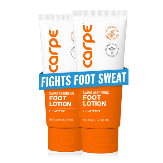 Carpe front packaging showing two-pack and benefits for drier feet