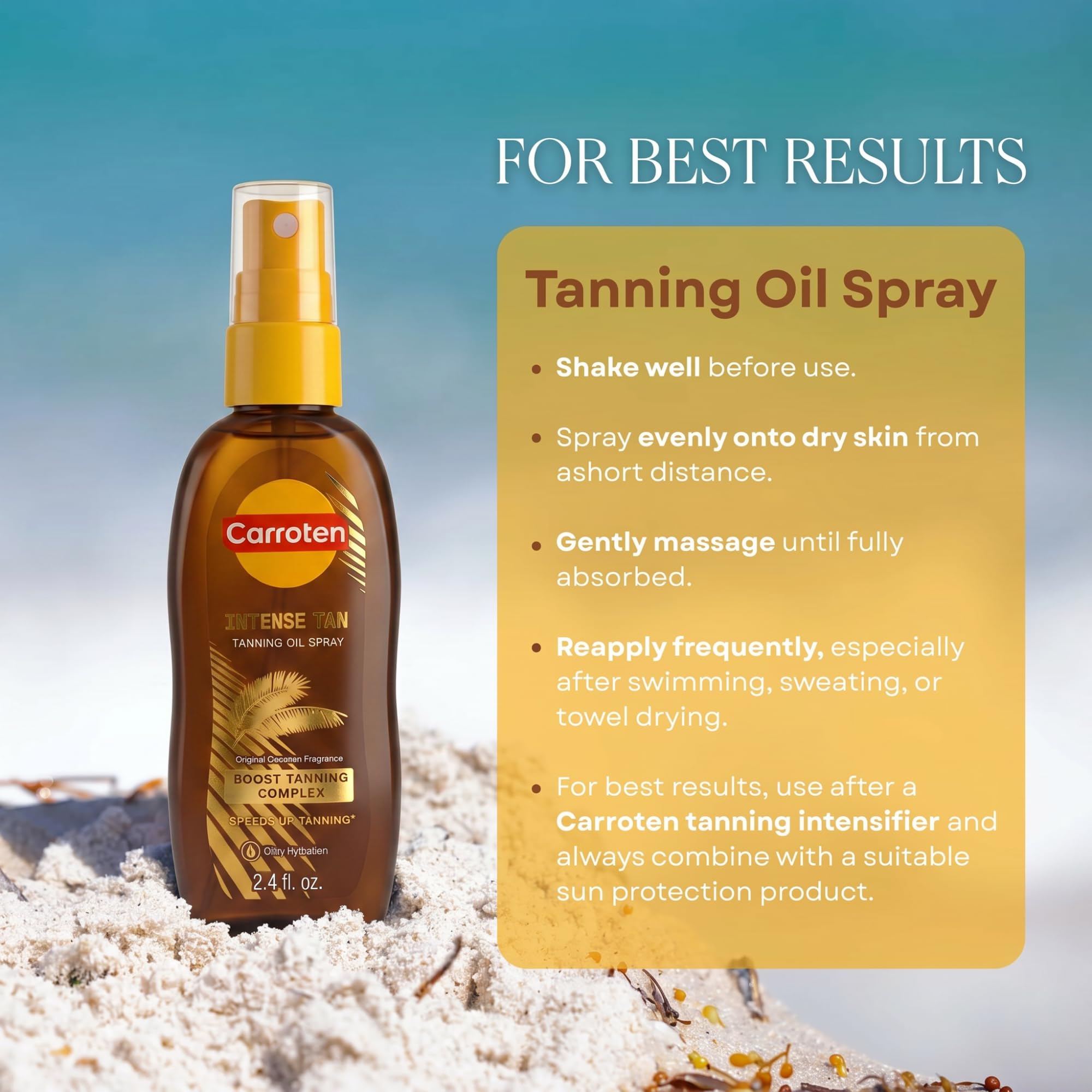 Carroten bottle in travel bag emphasizing TSA-approved convenience for vacations