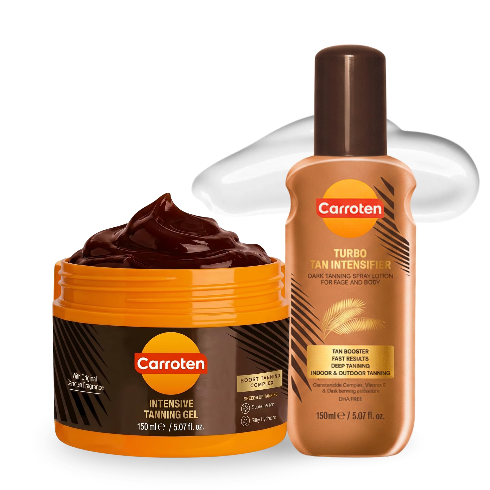 Carroten Turbo Tan front packaging showing fast-dry spray for pre-tan priming