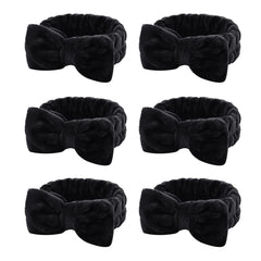 Casoty front view of six black headbands shows neat packaging and convenience