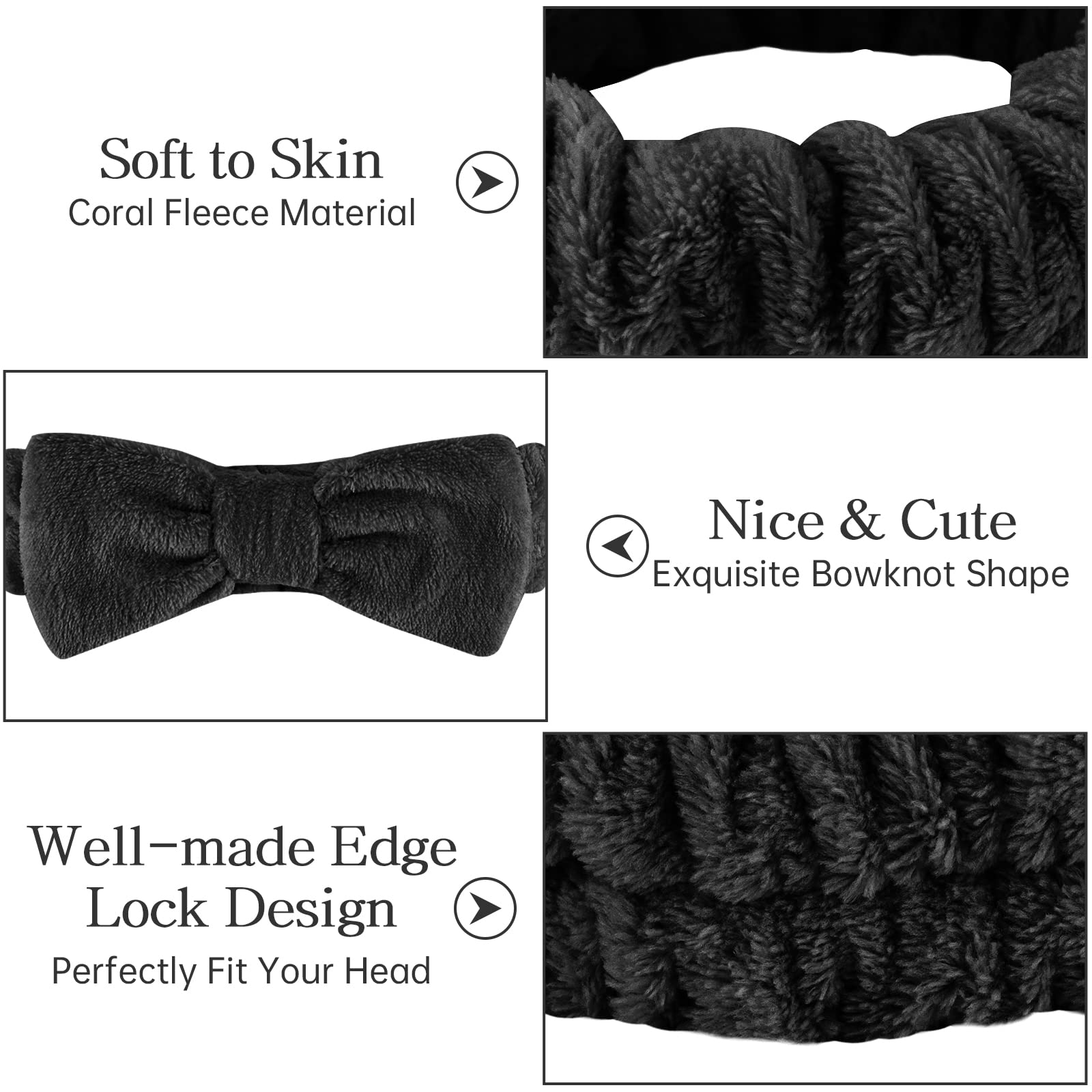 Casoty model wearing headband in bathroom keeps hair away during skincare