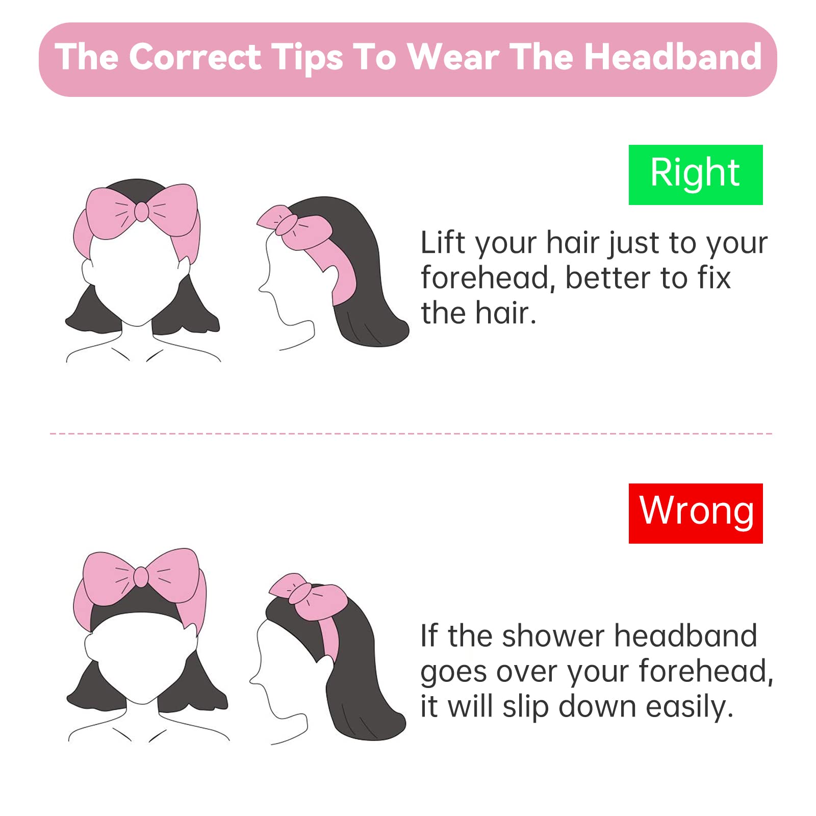 Casoty full set of six pink headbands displayed for variety and value