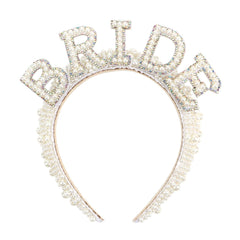 Casoty front view of pearl headband showing elegant shape and secure fit