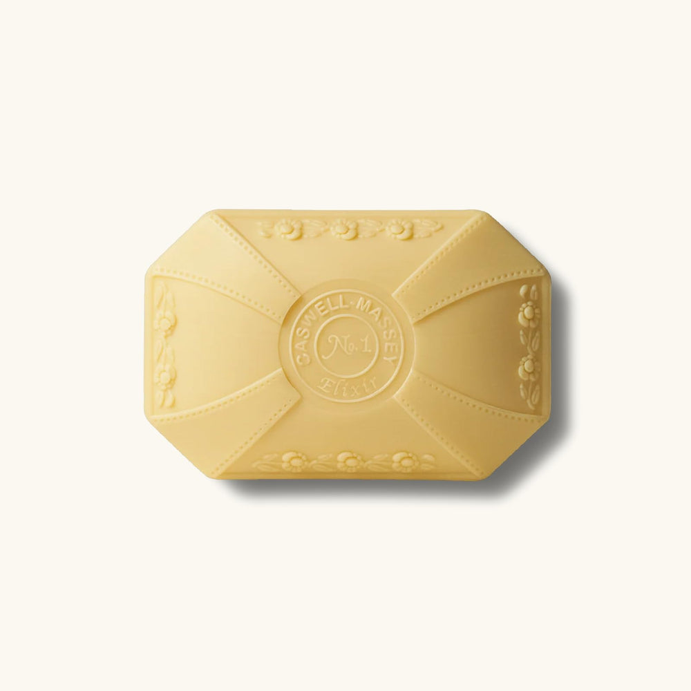 Caswell-Massey soap on bathroom shelf styled for lifestyle appeal and daily ritual benefit