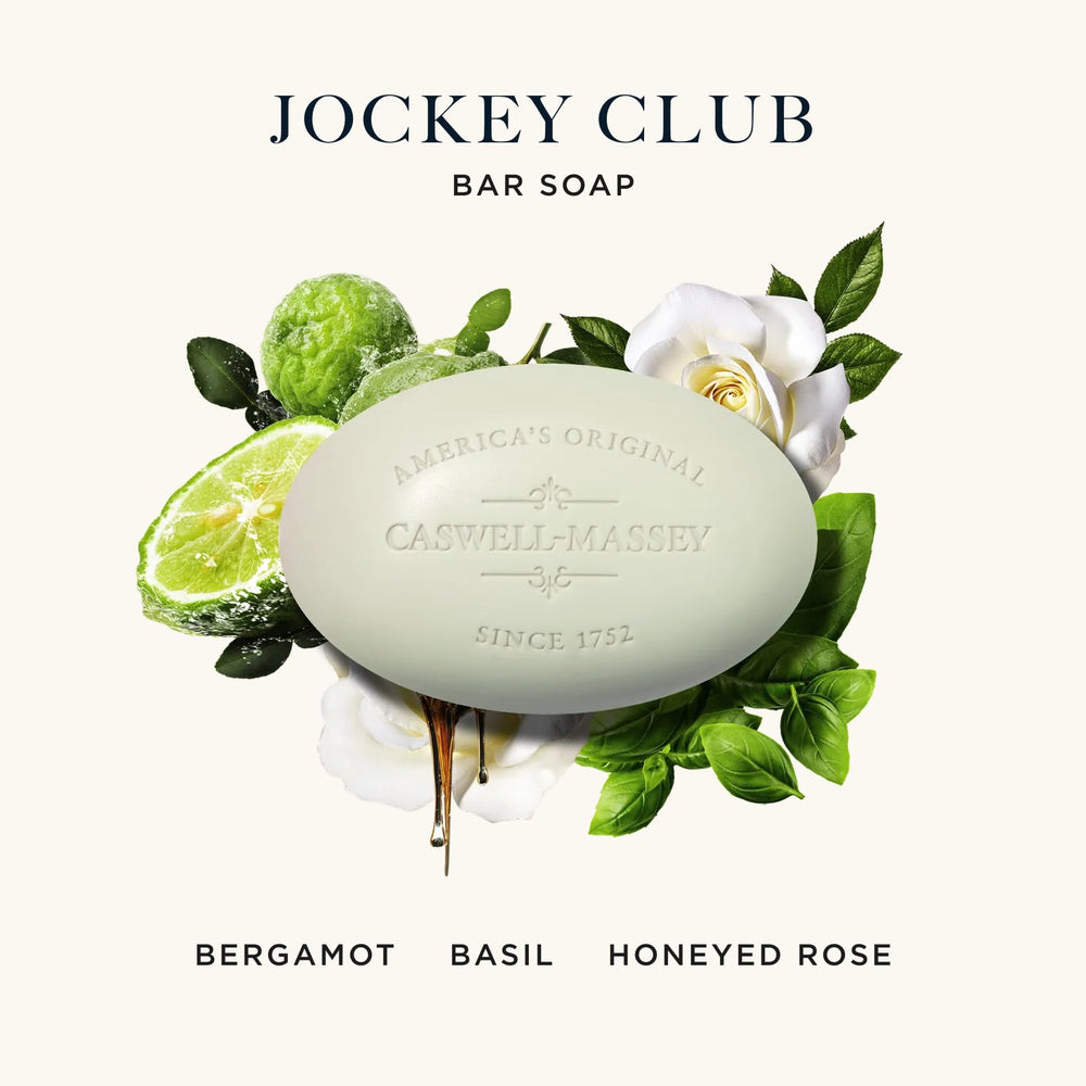 Caswell-Massey close-up of soap texture highlighting triple-milled durability benefit