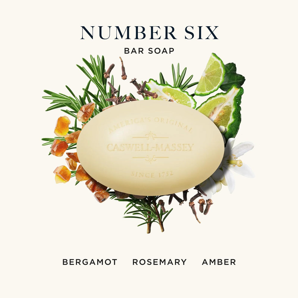Caswell-Massey soap bar texture close-up highlighting smooth triple-milled finish