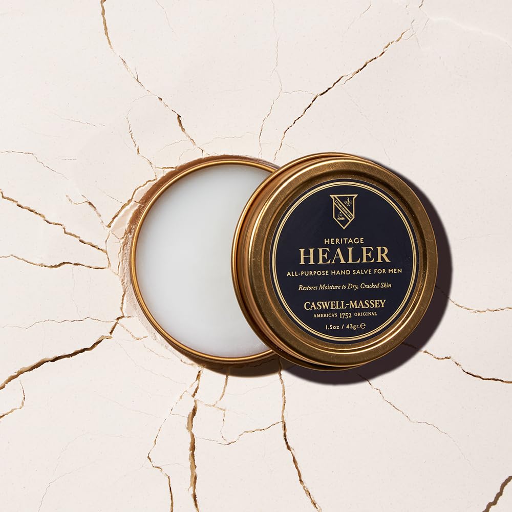 Close-up of salve texture showing smooth beeswax surface and nourishing consistency