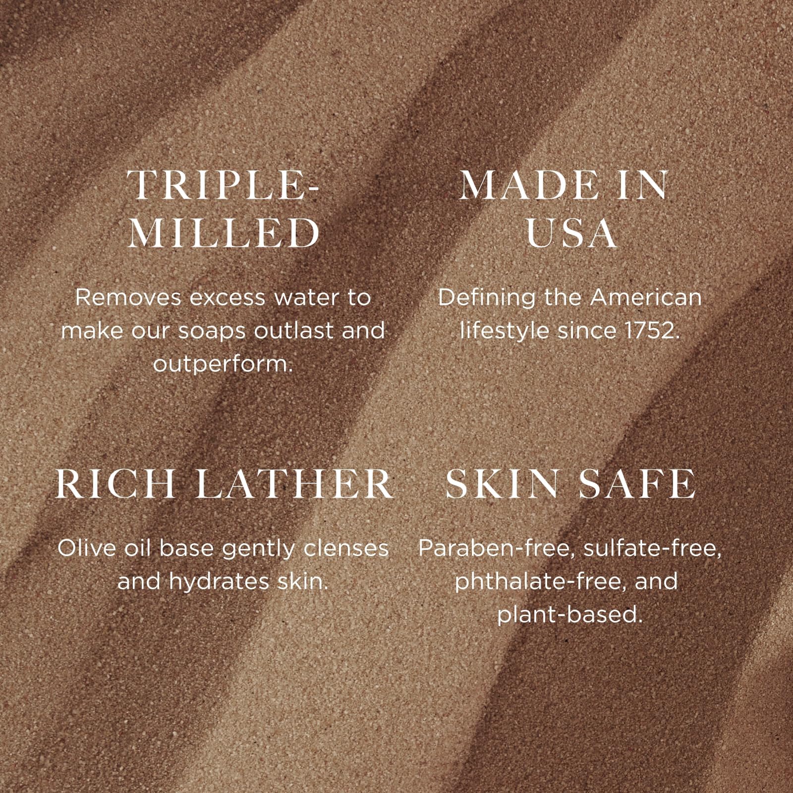 Caswell-Massey soap lather texture close-up showing creamy foam benefit