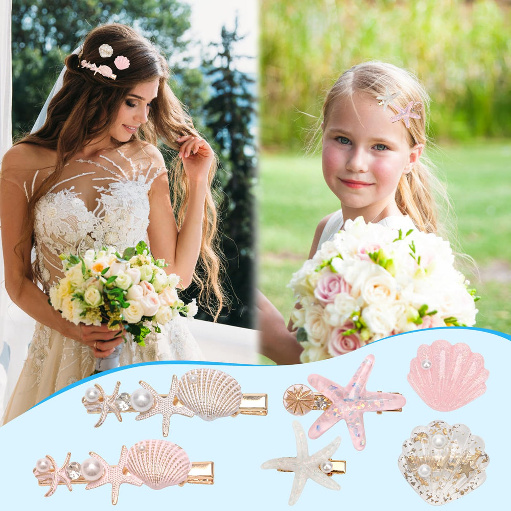 Catcan flatlay of six distinct seashell styles displaying mix-and-match versatility
