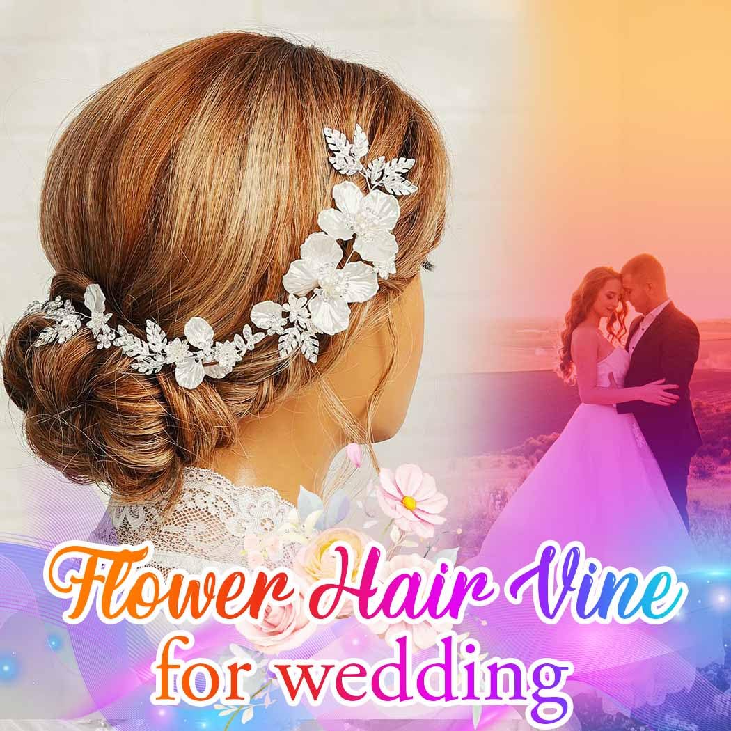 Catery model wearing headband in bridal hairstyle for graceful ceremony look