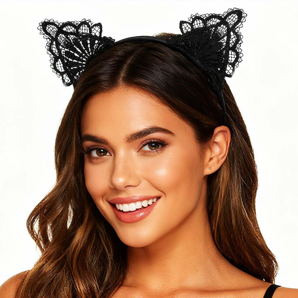Catery side profile of headband on model demonstrating comfortable fit