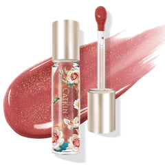 Catkin lip plumper front packaging showing shade and glossy finish benefit