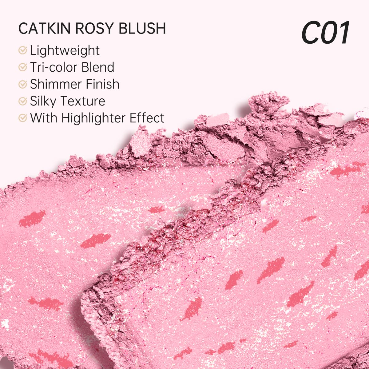 Catkin side profile of pan label displays product name and shade clarity