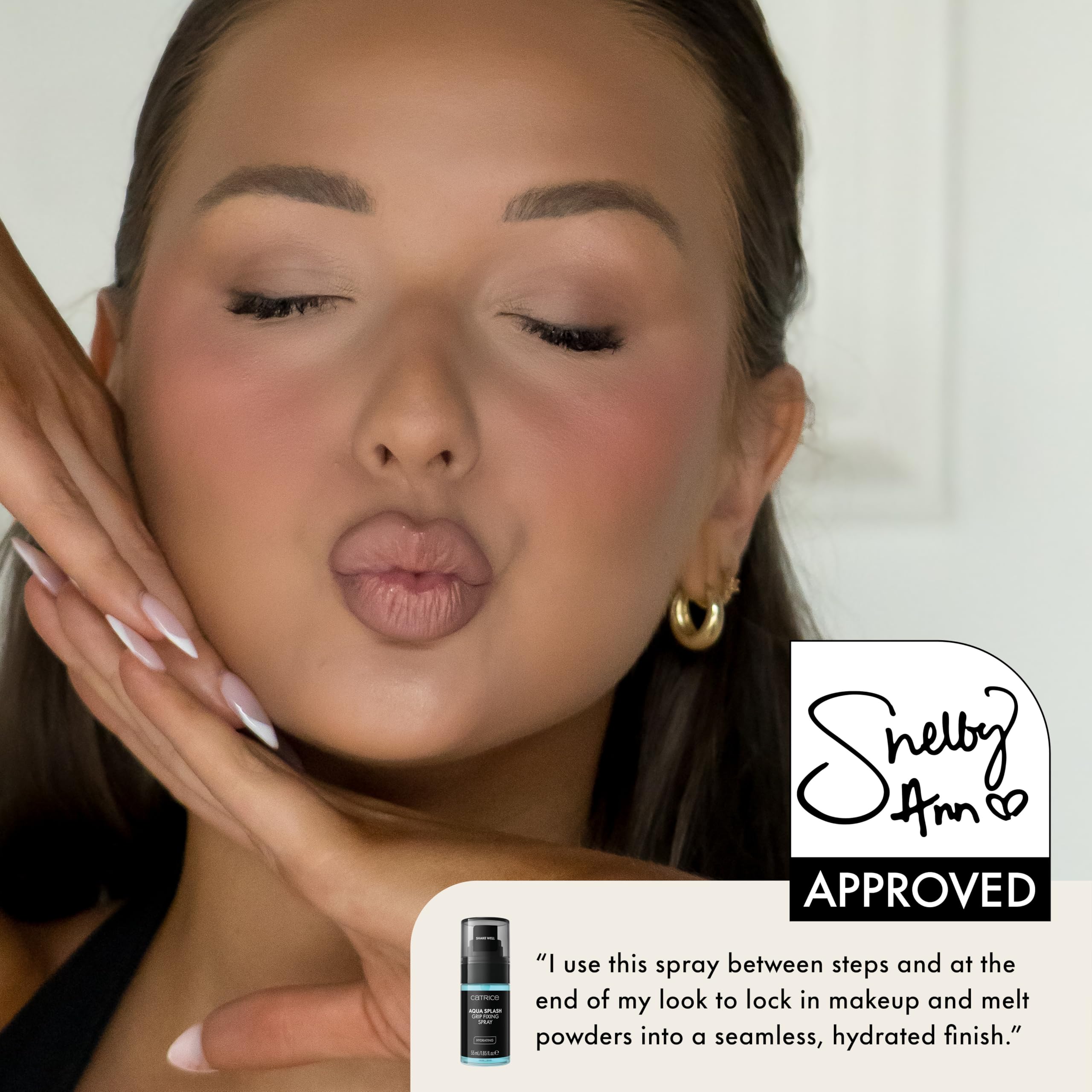 Catrice Cosmetics texture sprayed on hand demonstrating lightweight hydrating finish