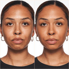 Catrice half-face before and after showing coverage improvement benefit