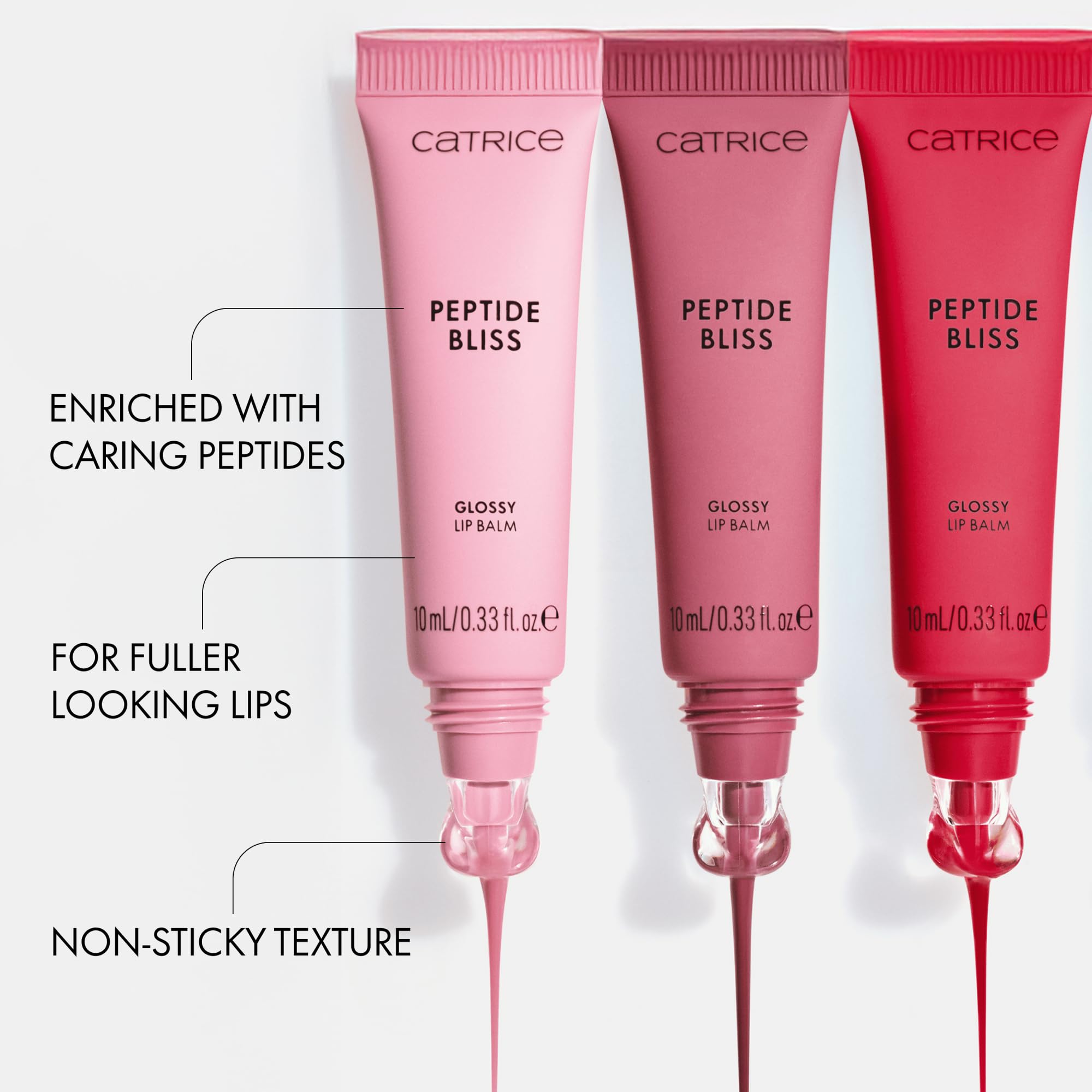 Catrice Peptide Bliss swatch on hand showing sheer berry tint for color reference