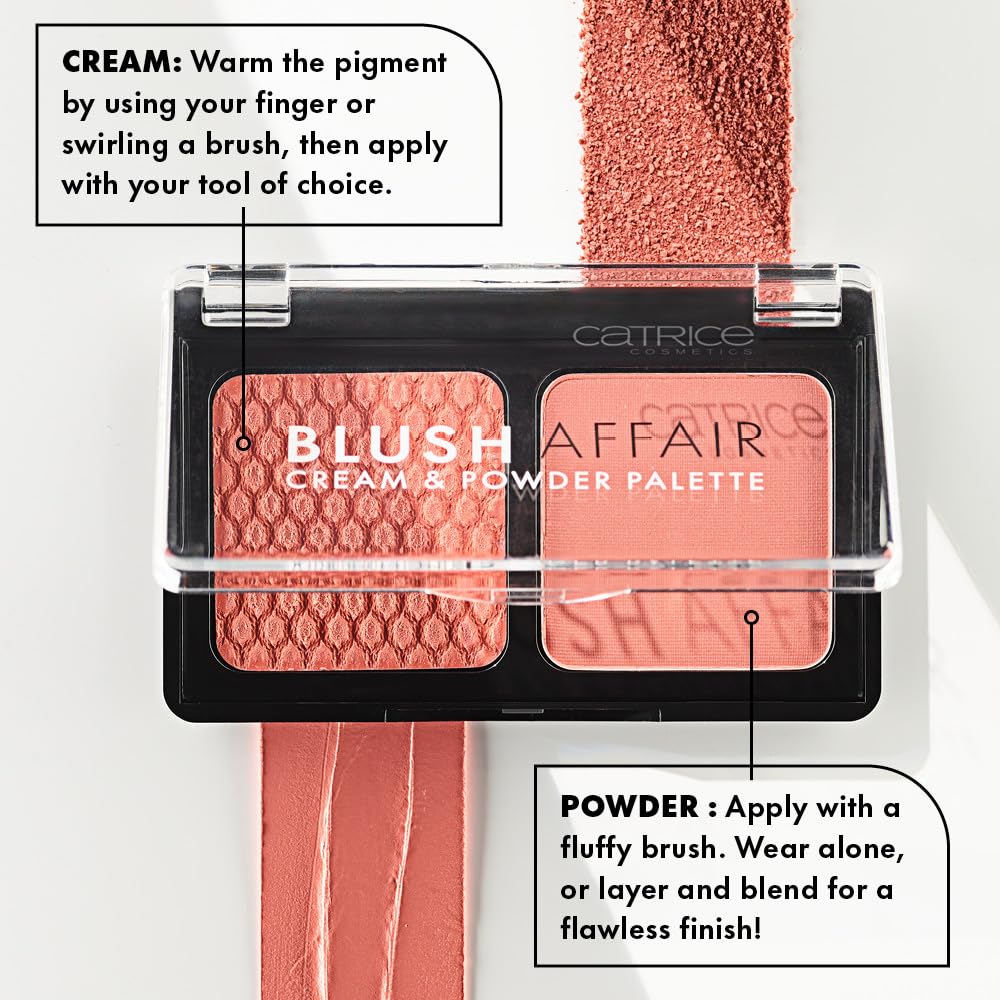 Catrice powder swipe showing dense pigment for long-lasting color