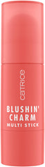 Catrice swatch of Coral Cutie on arm demonstrating buildable pigment and dewy finish