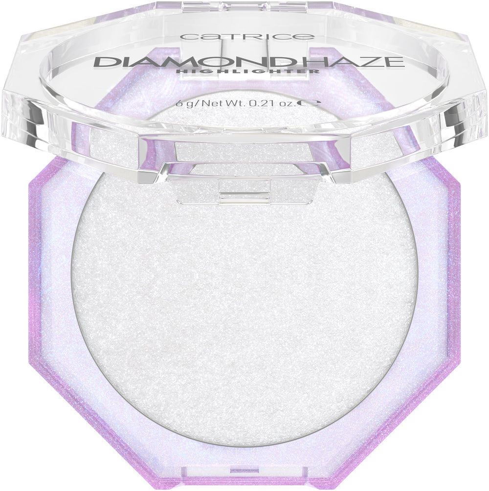 Catrice compact open displaying shimmering pan and easy application benefit