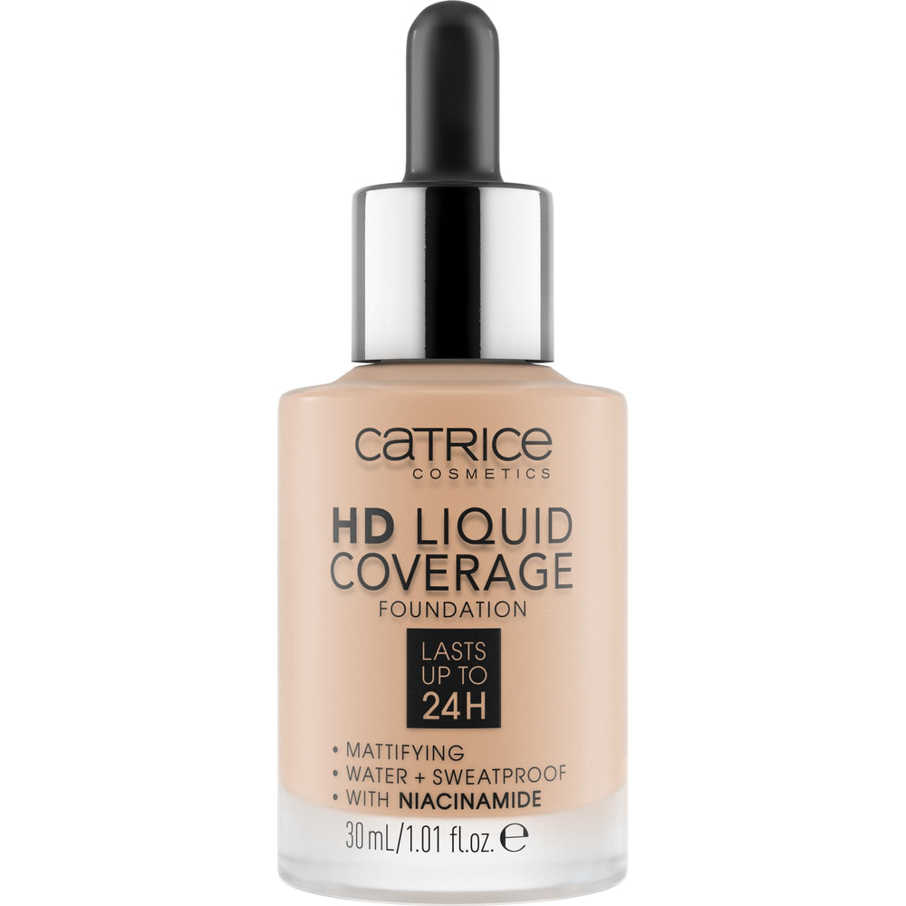 Catrice dropper applicator close-up delivering precise foundation amount and control