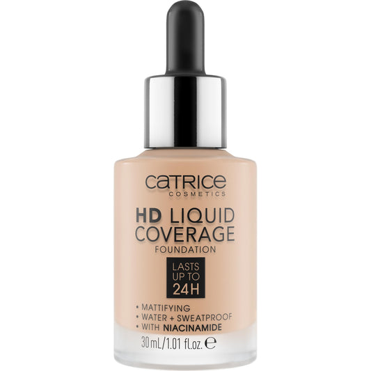 Catrice dropper applicator close-up delivering precise foundation amount and control