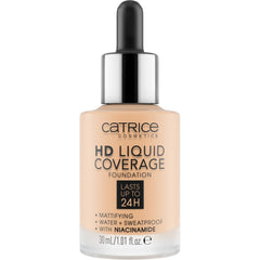 Catrice dropper applicator dispensing foundation for precise, buildable coverage control