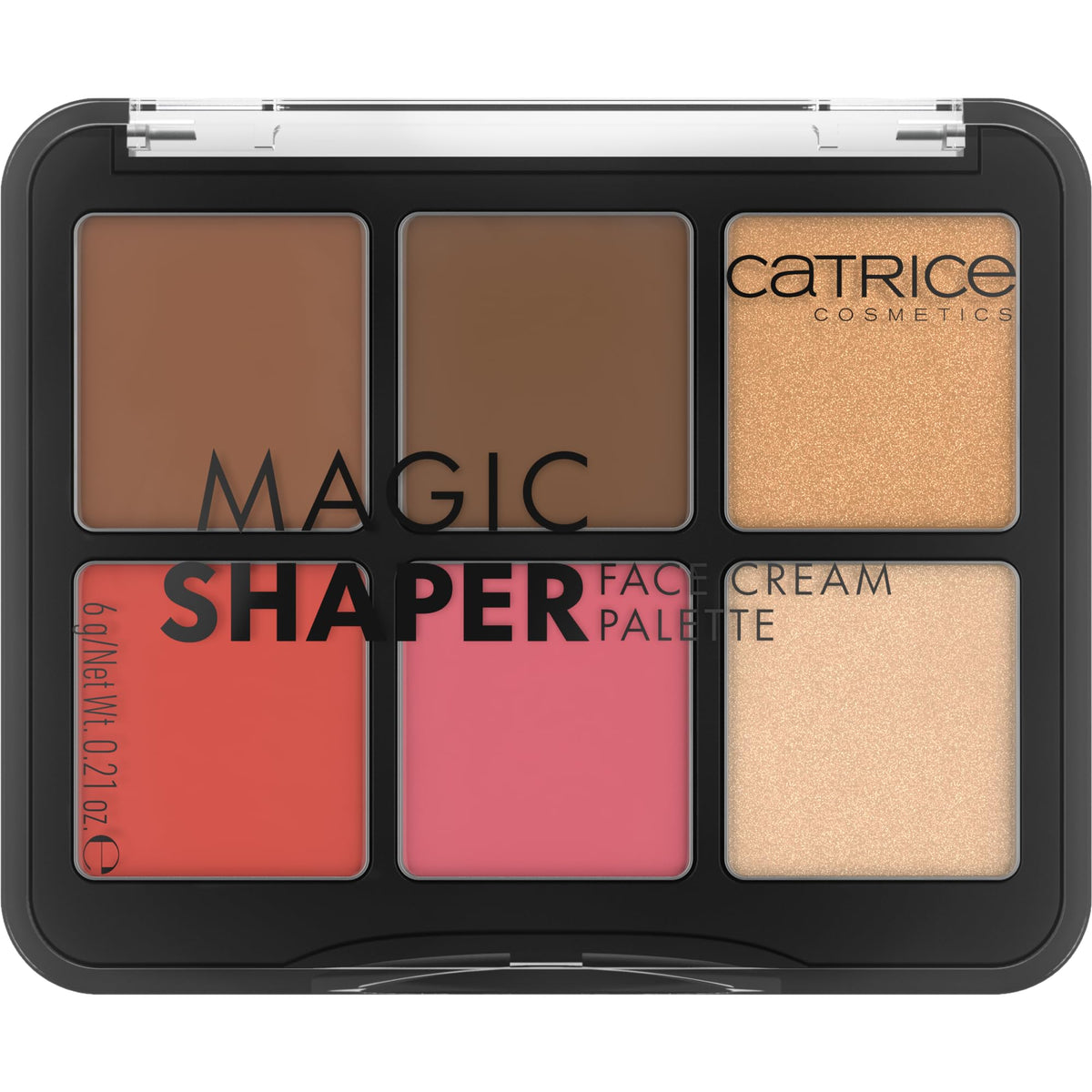 Catrice Magic Shaper front view open palette showing six shades and easy portability