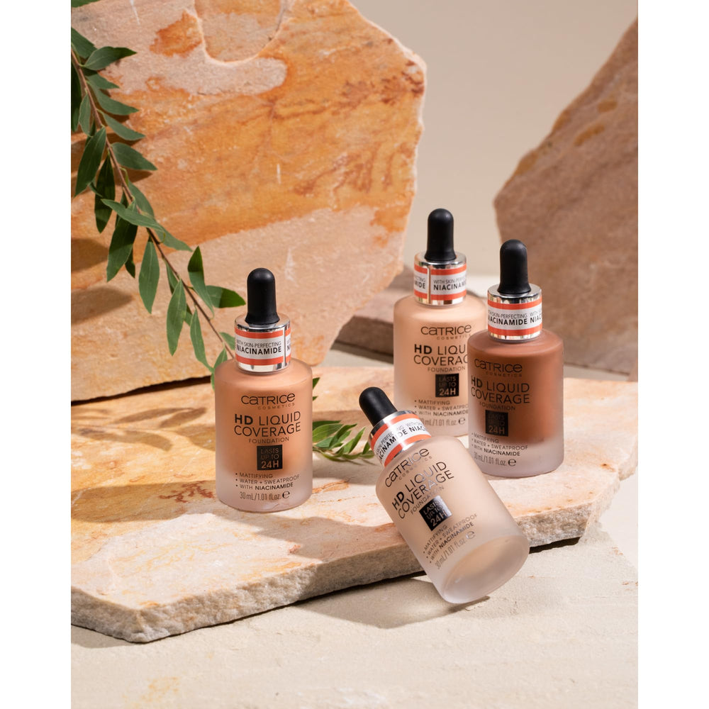 Catrice texture swiped on skin demonstrating blendable high coverage finish