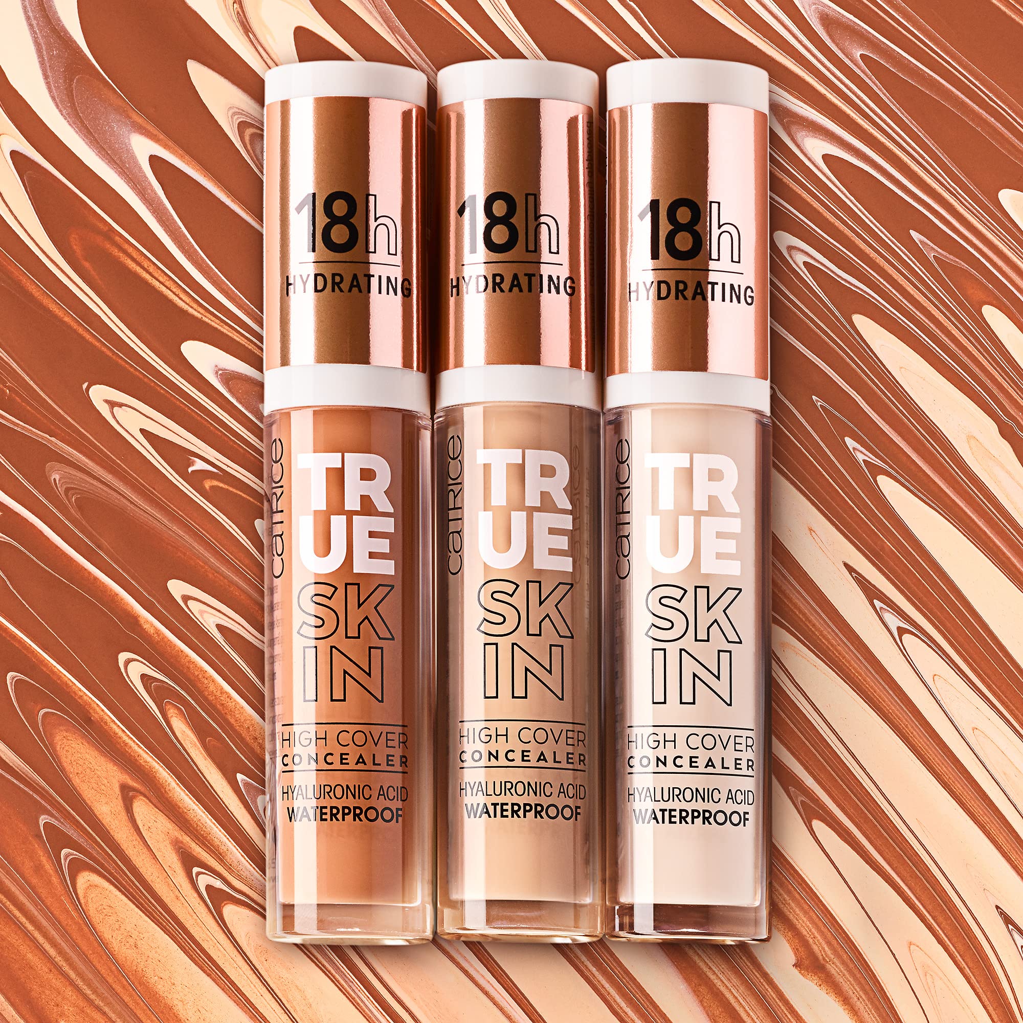 Catrice True Skin label close-up showing ingredient claims and cleaner standard benefit