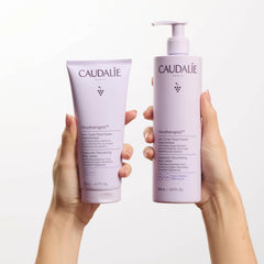 Caudalie lotion applied on arm highlighting immediate softening benefit
