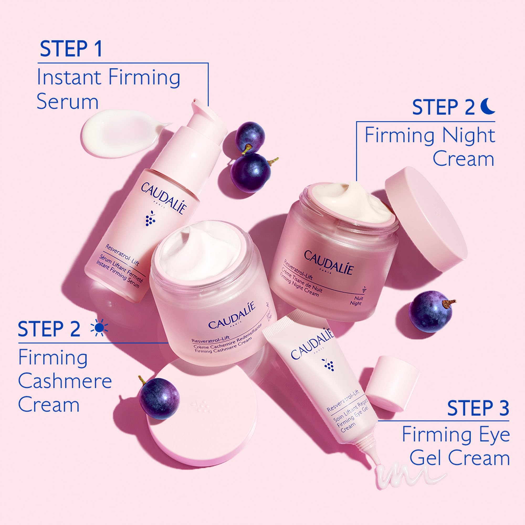 Hand applying Caudalie cream to cheek showing smooth spread and immediate comfort