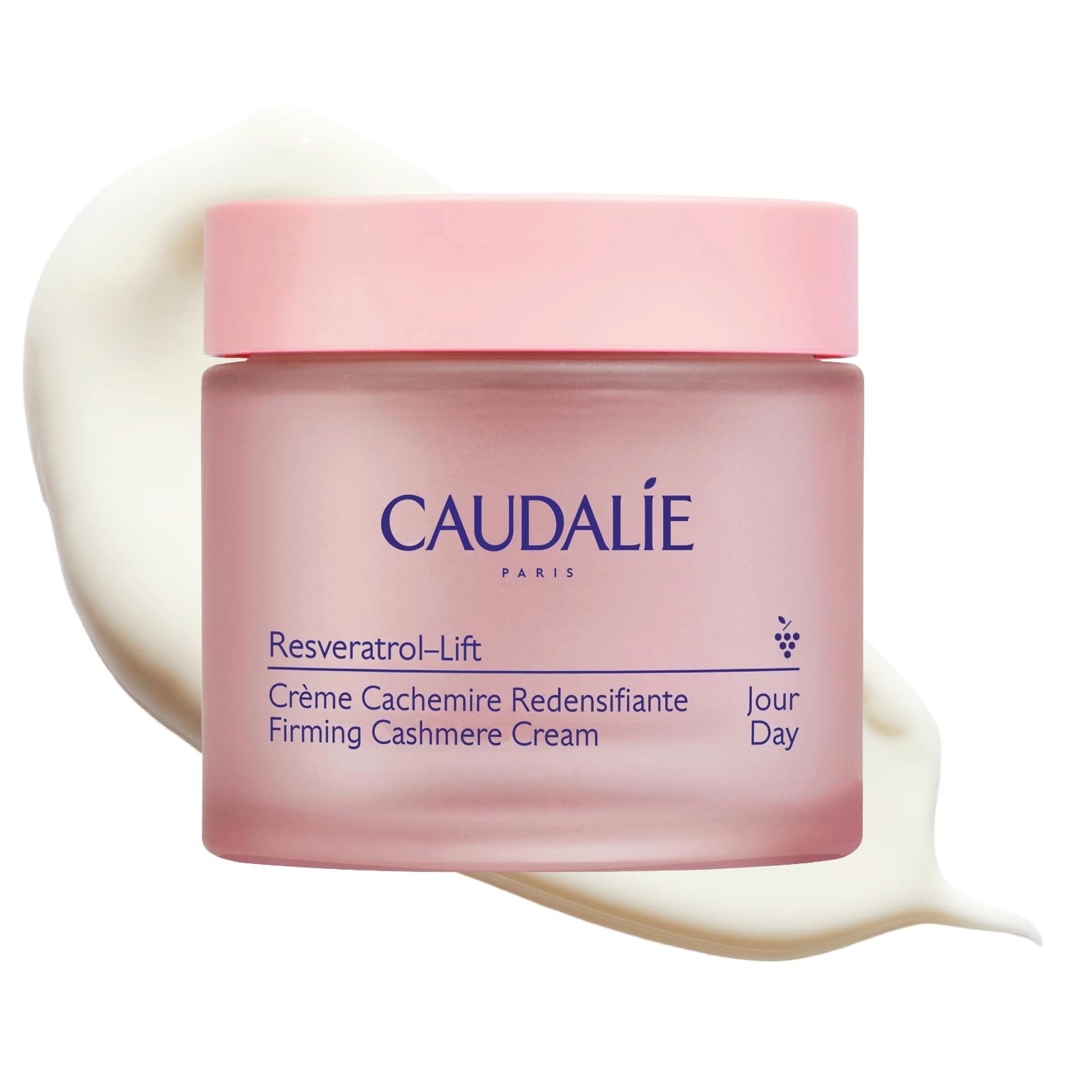 Caudalie cashmere cream front jar showing elegant packaging and refill feature