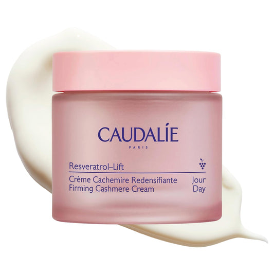 Caudalie cashmere cream front jar showing elegant packaging and refill feature