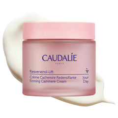 Caudalie cashmere cream front jar showing elegant packaging and refill feature