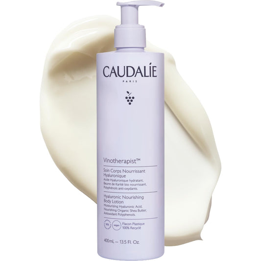 Caudalie front pump bottle showing size and everyday convenience