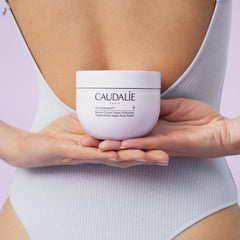 Caudalie product label close-up highlighting key moisturizing ingredients