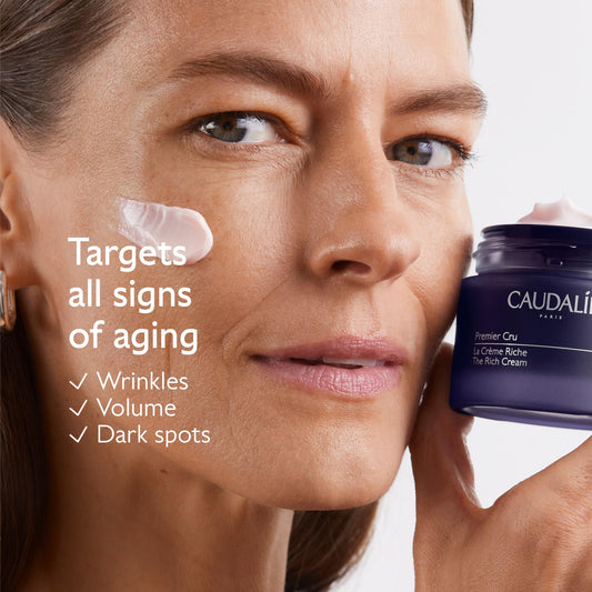 Caudalie refill pod open next to jar illustrating sustainable refill system benefit