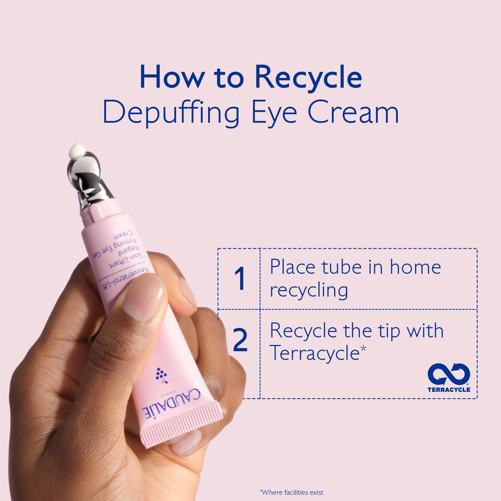 Caudalie under-eye application demo using applicator to reduce puffiness effectively