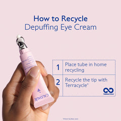 Caudalie under-eye application demo using applicator to reduce puffiness effectively