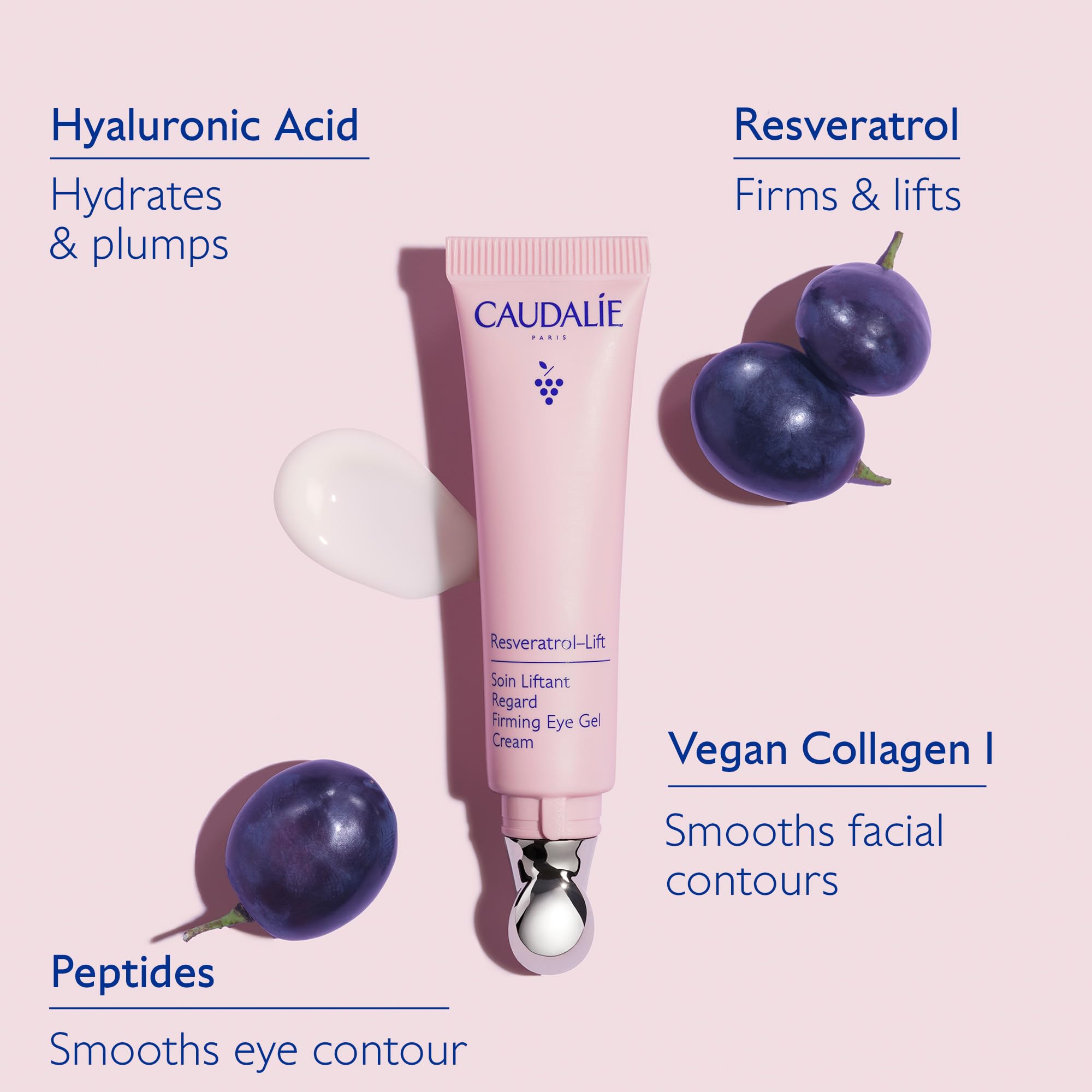 Caudalie metal applicator closeup showing cooling tip for soothing massage