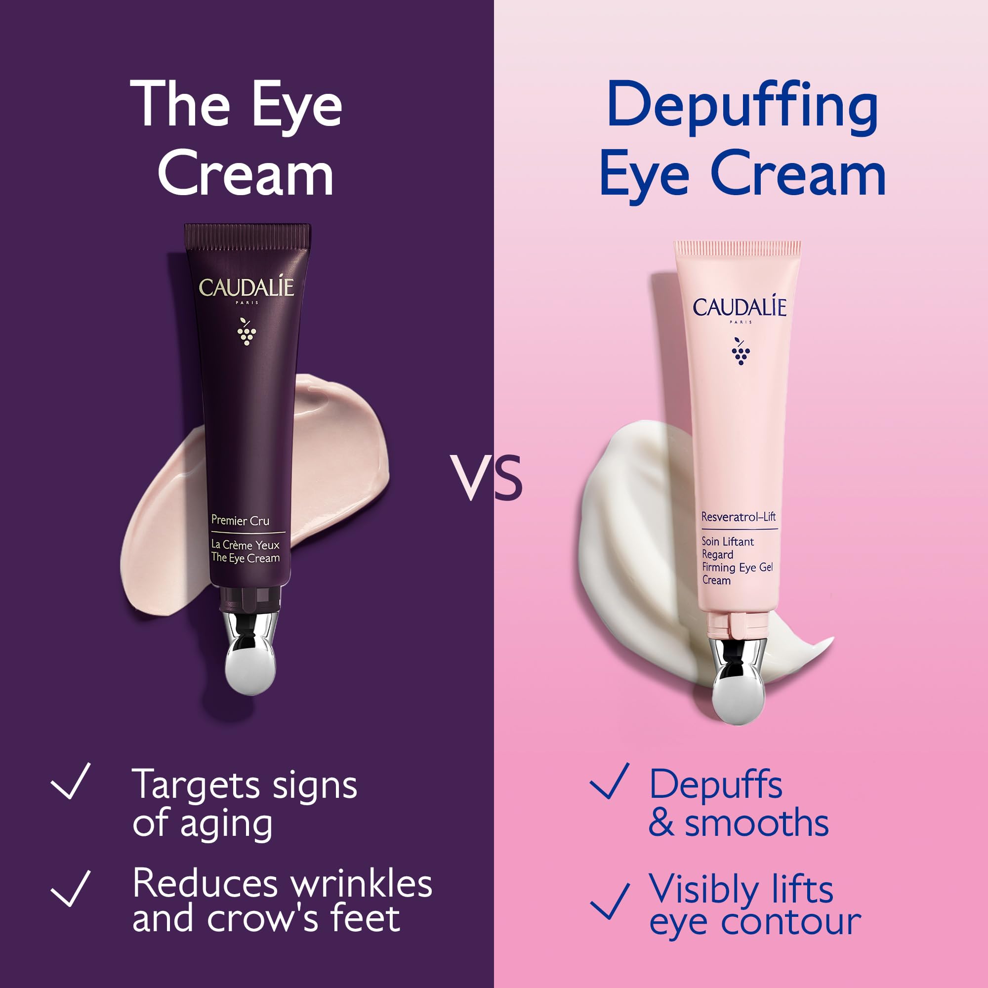 Caudalie gel texture swirl illustrating lightweight hydration and smooth application