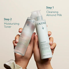 Caudalie Vinoclean being dispensed on hand to show application and absorption