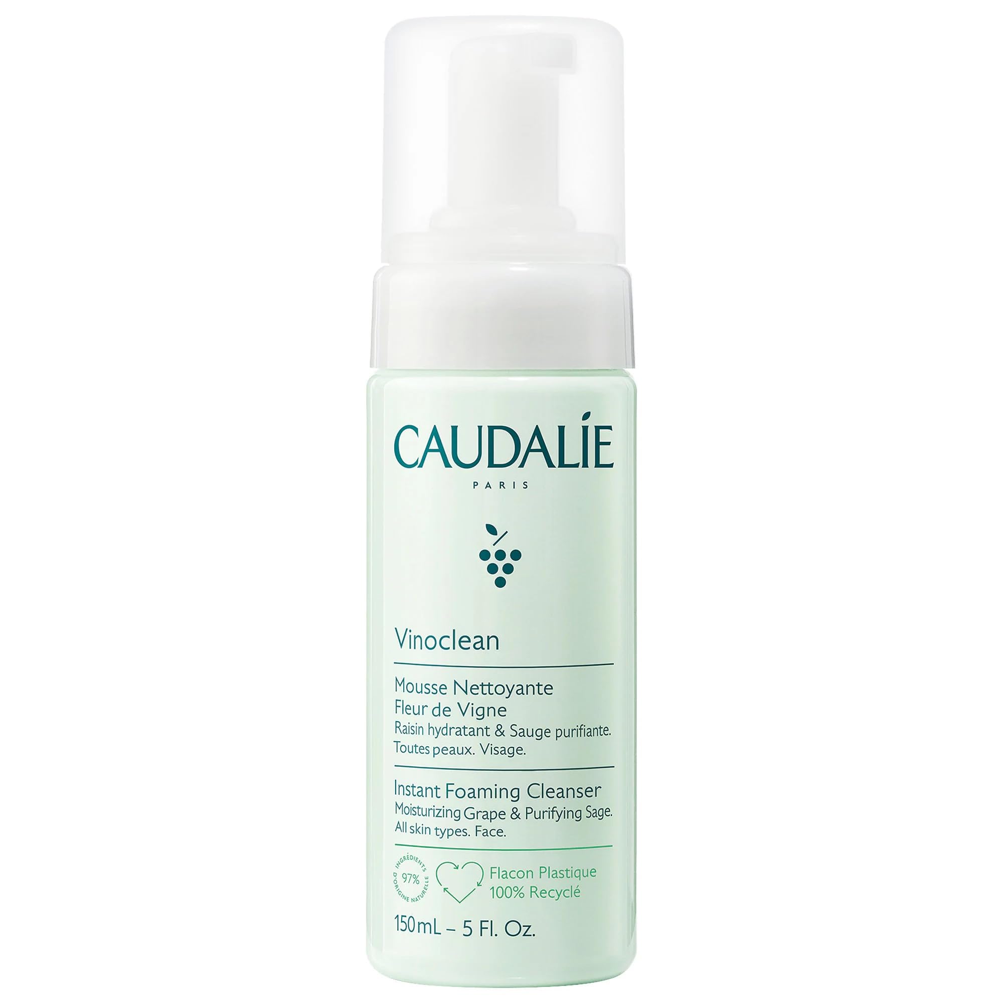 Caudalie front bottle showing product branding and clean design benefit
