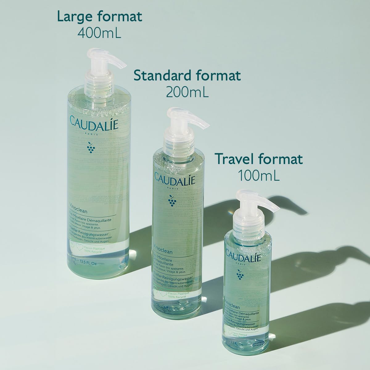 Organic grape and chamomile ingredients beside Caudalie Vinoclean signaling soothing benefits